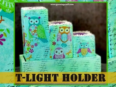 Altered Tlight holder♥decoupage for beginners♥decoupage ideas♥mixed media art♥handmade gifts & decor