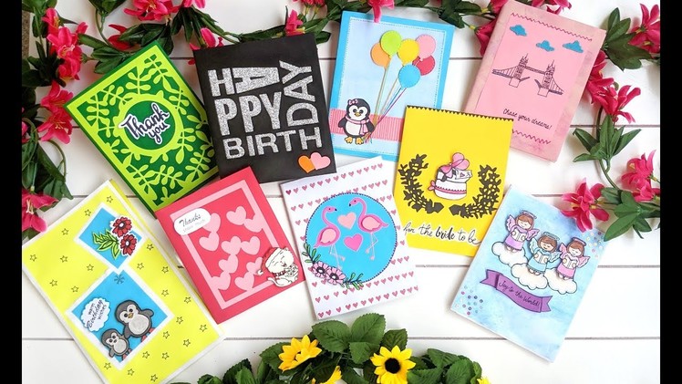 Beautiful and Easy Handmade Cards using Die cuttings  & Stamps