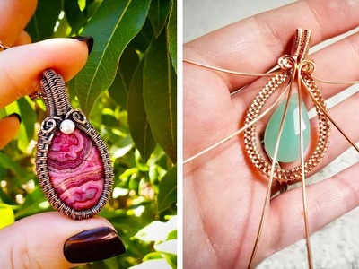BEAUTIFUL HANDMADE PENDANTS AND EARRINGS MADE FROM COPPER AND STONE