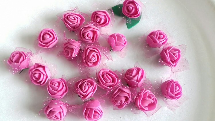 Best out of waste.Waste material recycling craft idea.DIY.Hairband making tutorial.Foam rose craft