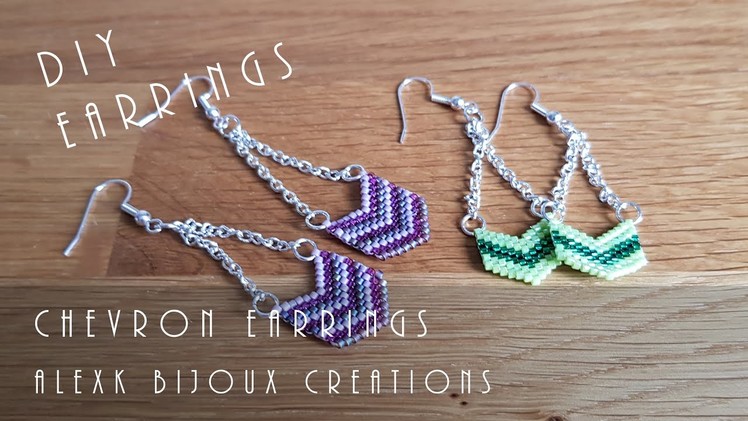 Chevron Seed Beaded Earrings Tutorial