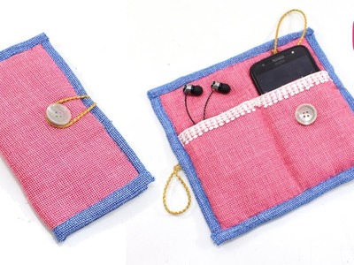 DIY HANDHELD MOBILE POUCH from CLOTHES
