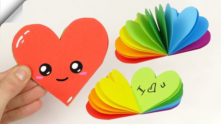 DIY mini notebook rainbow heart shape | DIY Notebook