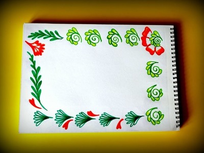 DIY ||Sketch pens || Decorative Border Design For Project File || Back To School《#456》