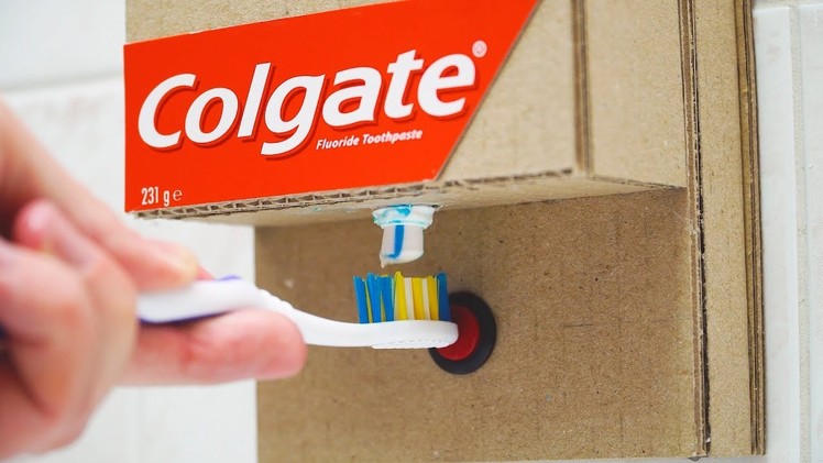 DIY Toothpaste Dispenser from Cardboard 0+