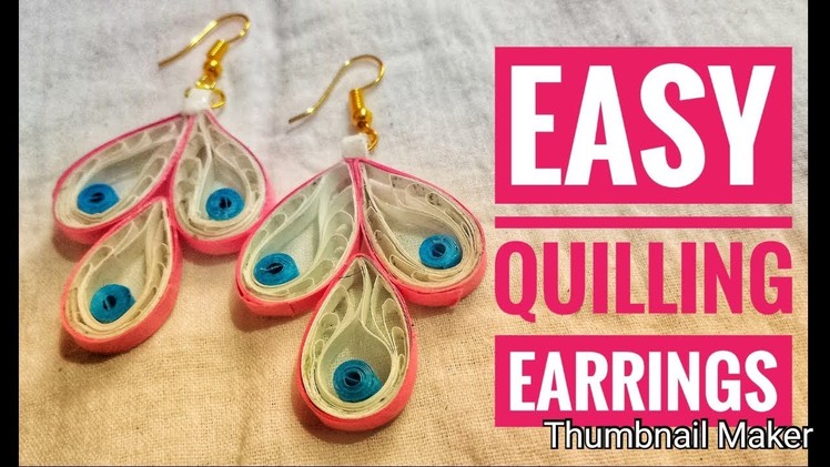 Easy quilling earrings.quilling earring making tutorial