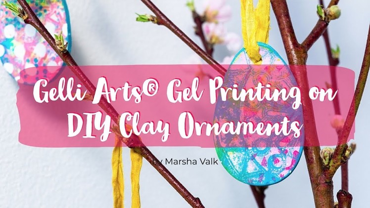 Gelli Arts® Gel Printing on DIY Clay Ornaments
