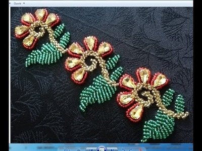 Hand embroidery;decorative border with beads.