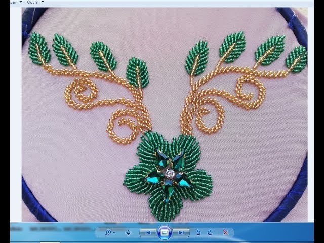 Hand embroidery; hand embroidery design with beads.
