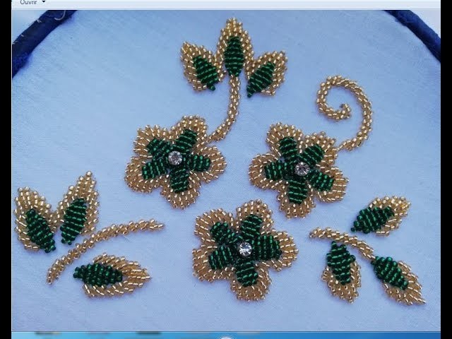 Hand embroidery,Simple Flower Embroidery Tutorial with two colors of beads