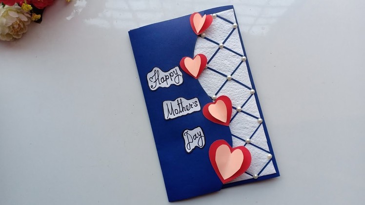 Handmade Mother's Day card. Mother's Day pop up card making
