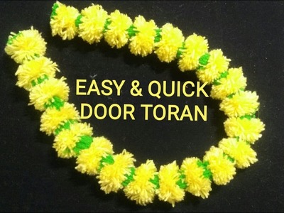 How to make a woolen flower garland | Flower toran design | Easy door hanging woolen