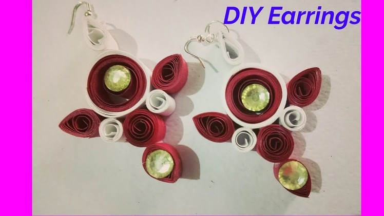 How to make Qulling Earrings | Womens Day Special | Easy DIY earrings