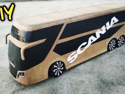How to make RC Bus ( SCANIA Super Bus ) Amazing Cardboard diy Very Simple