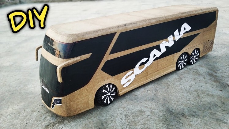 How to make RC Bus ( SCANIA Super Bus ) Amazing Cardboard diy Very Simple