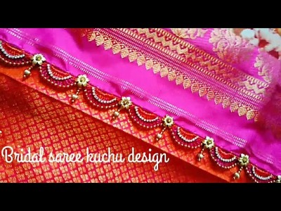 Latest bridal krosha  design. beautiful krosha kuchu design. beads hanging design