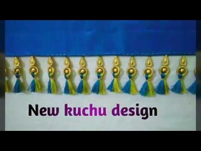 New saree kuchhu design. double color kuchu design. ring beads kuchu.