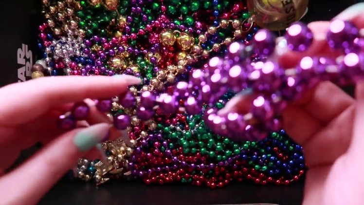 No Talking ASMR Mardi Gras Beads Triggers for Relaxation