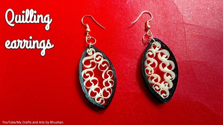 Paper quilling earrings | How to make paper earrings easily at home? #diy #quillingart