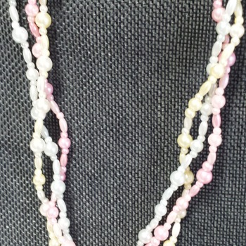 Pastel 3 strand acrylic pearls necklace 150130