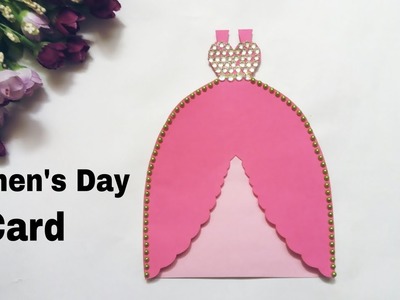 Women's Day Handmade Card Making Tutorial | Beautiful Dress Card For Women's Day|Ruks Art n Craft