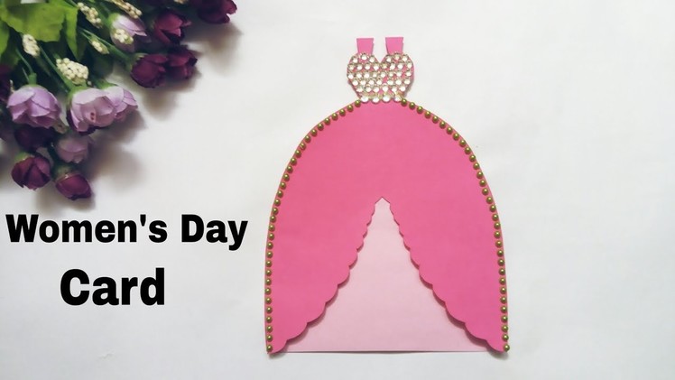 Women's Day Handmade Card Making Tutorial | Beautiful Dress Card For Women's Day|Ruks Art n Craft