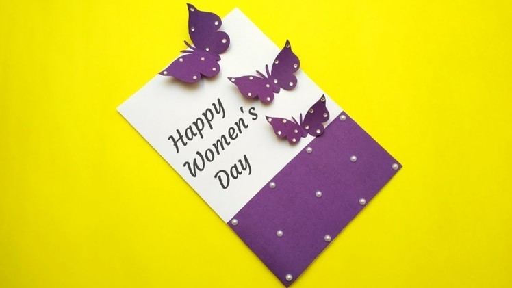 Womens Day Greeting Card | Women's Day Card Idea | Handmade Card Making