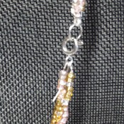 3 strand gold, crystal lite pink necklace 160011