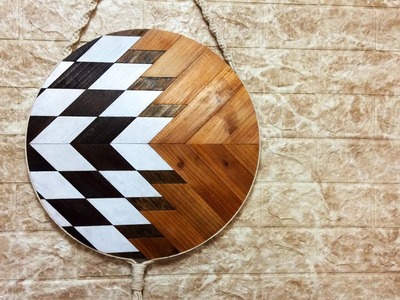 DIY Geometric Wood Round，Round wood wall art