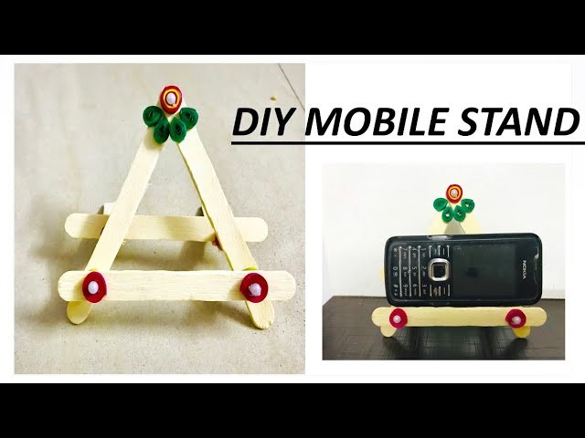 DIY how to make mobile stand at home.unique mobile stand with ice cream sticks. paper quilling.craft