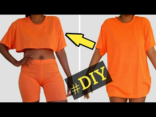 DIY Oversized T-shirt to Two Piece Set Co ord -Biker Shorts |Clothes Hacks |Clothing Transformations