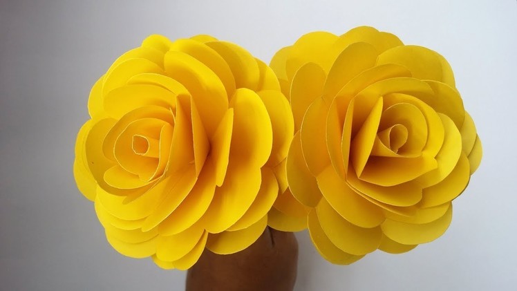 DIY Yellow Rose Flowers With Paper 2019  |  How To Make Origami Flower Very Easy At Home