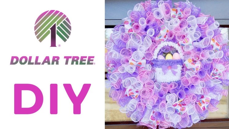 Dollar Tree Deco Mesh Wreath Tutorial and Nadia's Little Tip for Spring or Easter | Curly | Spiral