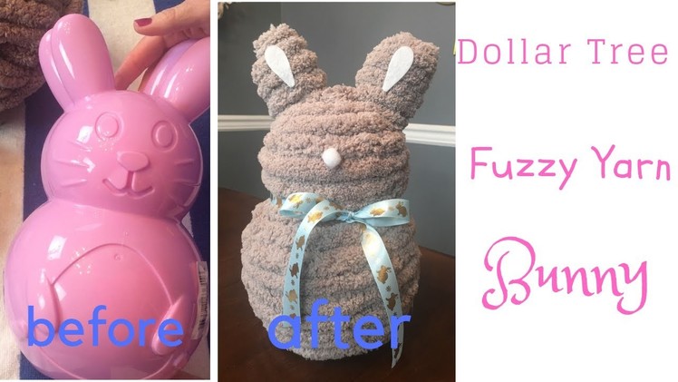 Easter Egg Container to Fuzzy Yarn Bunny Tutorial Dollar Tree