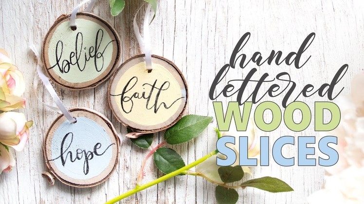 Easter Hand Lettered Wood Slices. The DIY Mommy Spring DIY & Decor Challenge