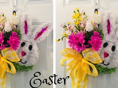 Easy and inexpensive Dollar Tree Splatter Screen Easter Wreath Tutorial