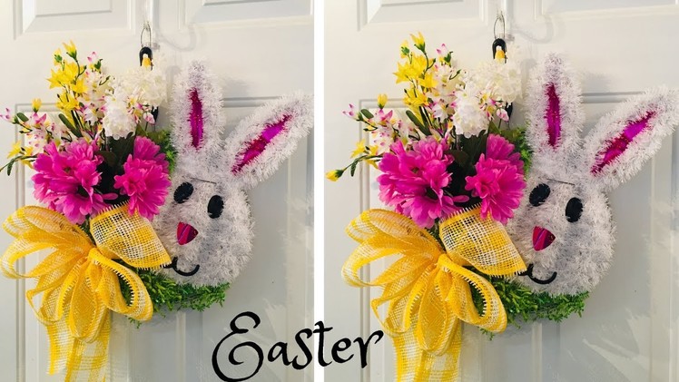 Easy and inexpensive Dollar Tree Splatter Screen Easter Wreath Tutorial