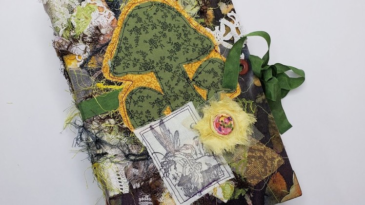 FOR SALE: Mushroom Junk Journal-Hardcover-Mini Album-Scrapbook-Photo Album-Textile Art