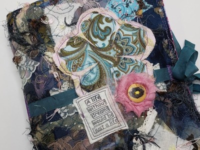 FOR SALE: Paisley Flower Junk Journal-Soft Cover-Mini Album-Photo Album-Scrapbook-Textile Art