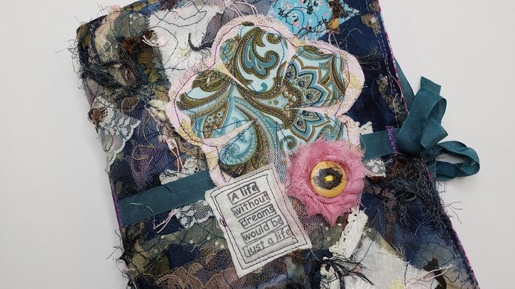 FOR SALE: Paisley Flower Junk Journal-Soft Cover-Mini Album-Photo Album-Scrapbook-Textile Art