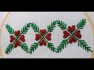 Hand Embroidery, Easy Border Line design Tutorial, Border Design by Rup Handicraft