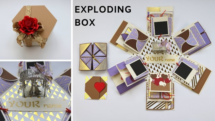 Hexagon Exploding Box | Anniversary Gift - Wedding Gift - Birthday Gift |Scrapbooking Ideas