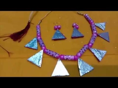 How To Make Paper Jewellery Necklace From Waste Material