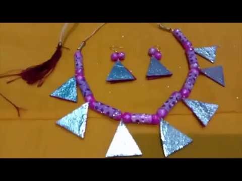 How To Make Paper Jewellery Necklace From Waste Material