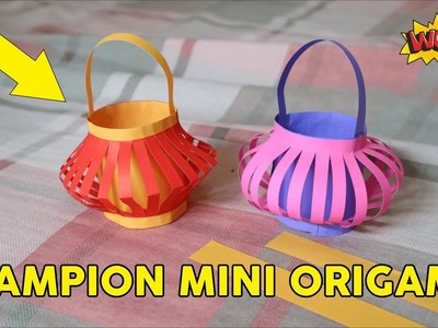 LAMPION ORIGAMI | Cara membuat lampu lampion mini origami Mudah (Tutorial Wow)