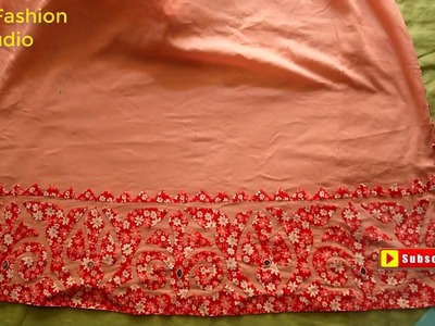 Latest Applic Design. Applic border design Tutorial For sari Duptta Kameez.Applic work