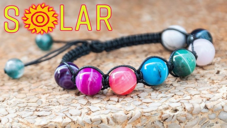 Macrame bracelet tutorial - The Solar with 8 planet - So I think owner should be the Sun!