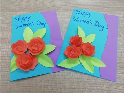 Make 3D Greeting Card in Just 15 minutes | Women's day greeting cards | Craft in Hindi