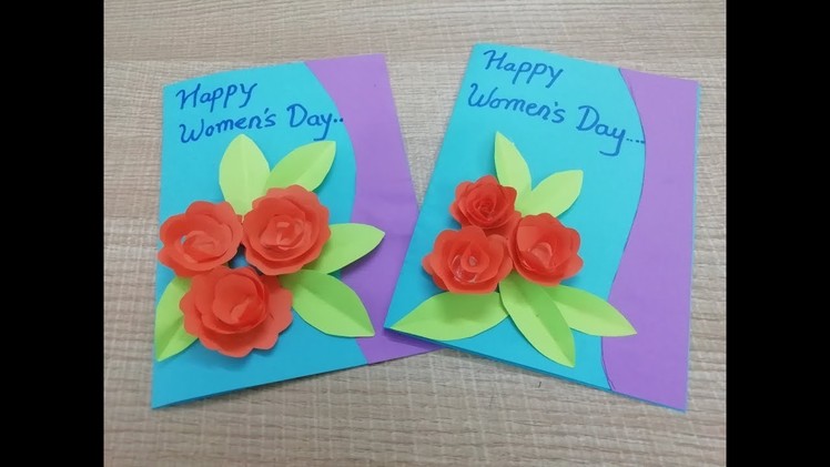 Make 3D Greeting Card in Just 15 minutes | Women's day greeting cards | Craft in Hindi