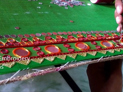 Mirror work blouses tutorial, blouse designs for pattu sarees,simple blouse designs with thread work